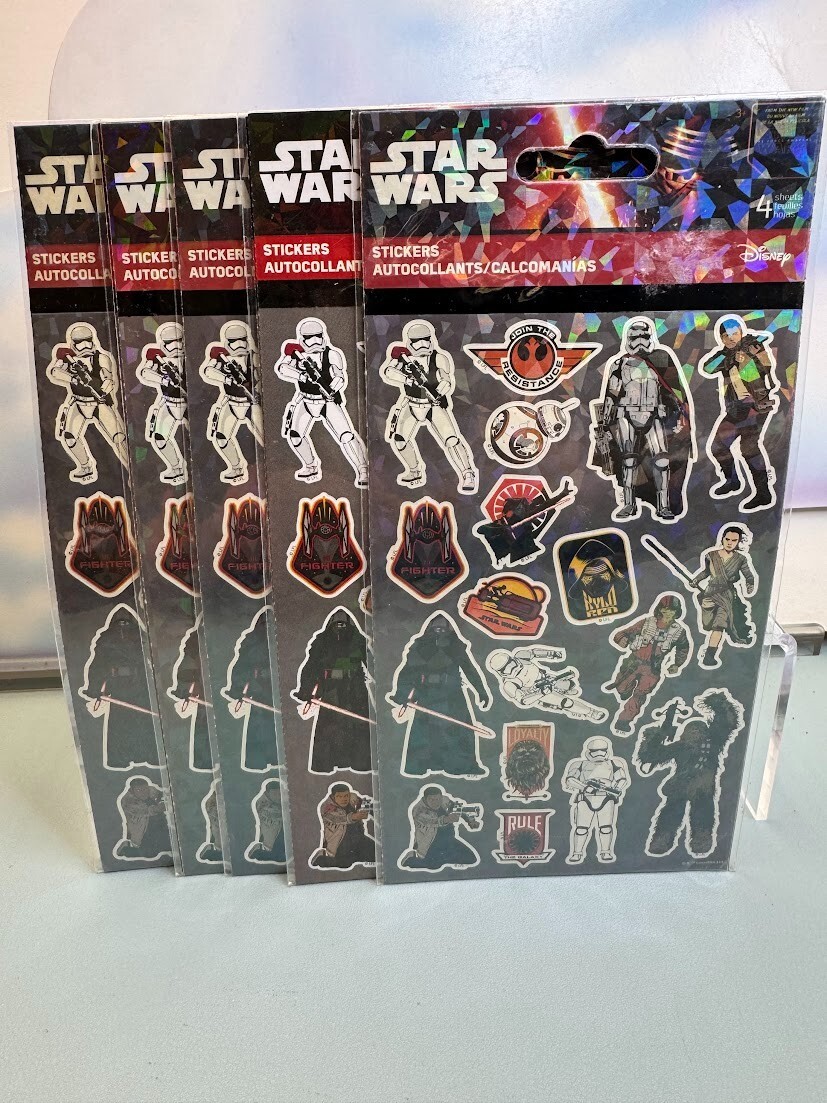 Sandy Lion Disney Star Wars Prismatic Stickers (5) Pack Lucas Films