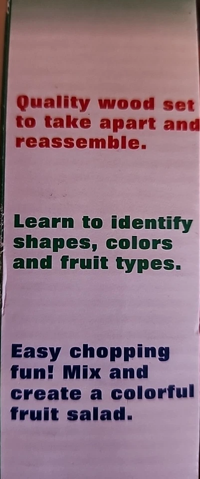 NEW IN BOX Deluxe Wooden Fruit Chopping Set. Colorful ,Fun, Educational Toy - Image 2 of 3