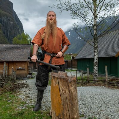 Wikinger-Kurzarmtunika Ziegelrot  ''Olaf'' Mittelalter Tunika Rollenspiel Karneval