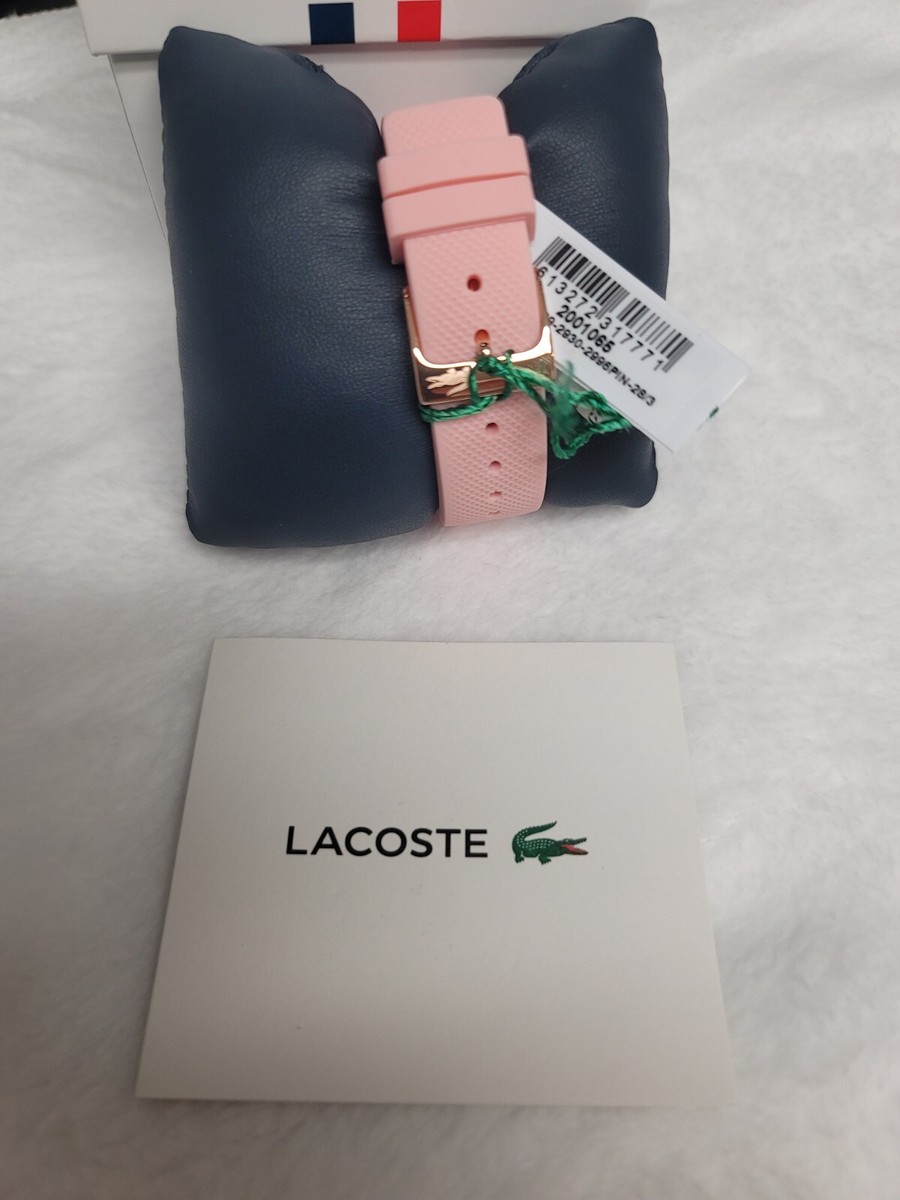 Lacoste | Womens Pink Silicone Strap | Pink Dial/Gold Tone 2001065 new with box Lacoste Tr90 Quartz Watch With Rubber Strap Pink 17 (model  main image 3