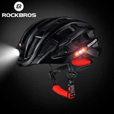 ROCKBROS Bicycle Headlamp Smart Helmet Ultra Lightweight Head USB Rechargeable