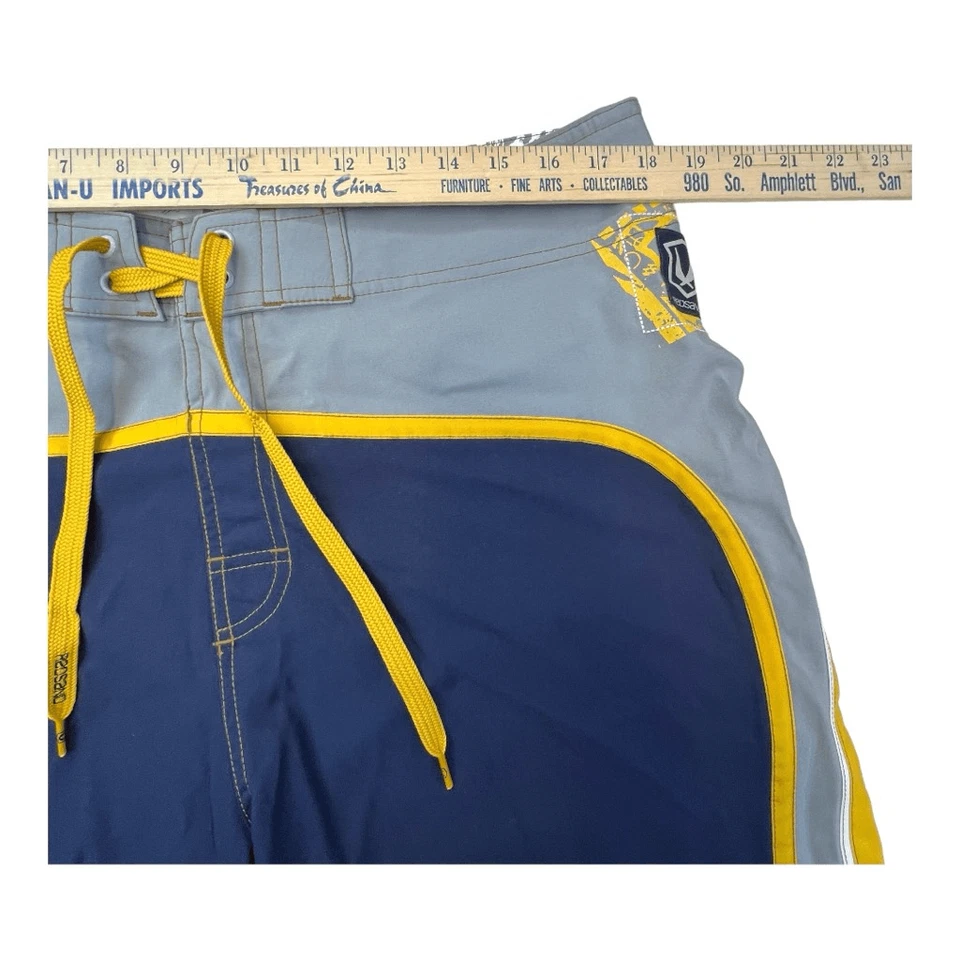 Pantalones cortos de baño Redsand para hombre colorblock cintura alta gris amarillo talla 36 Foto 4 de 4