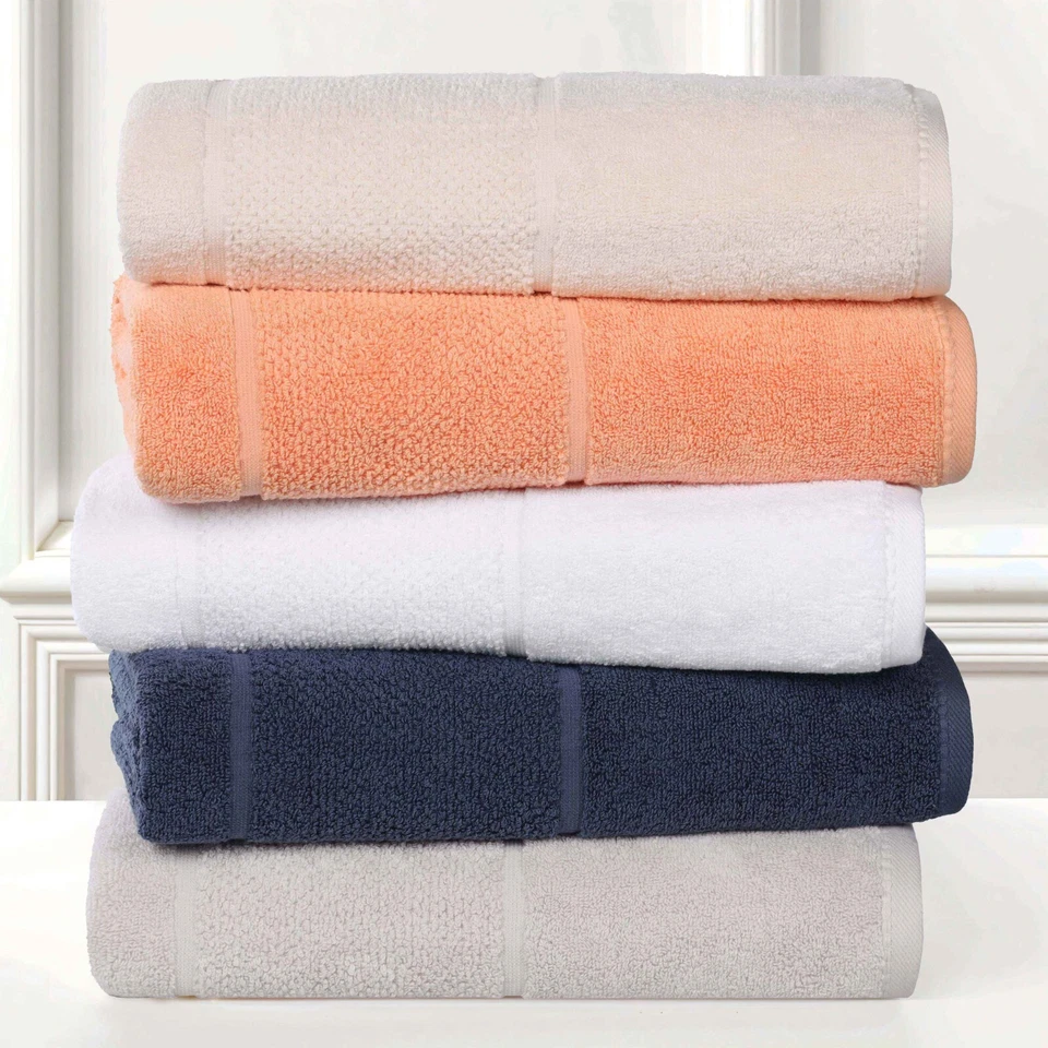 Juego de 2 sábanas de baño Mile Smart Twist viscosa mezcla de algodón borde ancho liso Foto 2 de 4