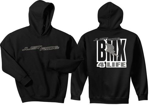 YOUTH JUST RIDE BMX 4 LIFE HOODIE SWEAT SHIRT BIKE BICYCLE CHILD HOODY JACKET - Picture 14 of 14