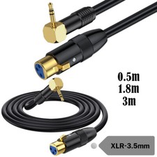 90 Deg Right Angle 3.5mm TRS Male To XLR Female Unbalanced Interconnection Cable