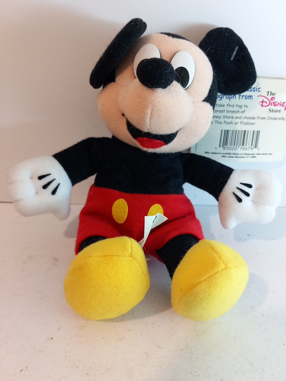 Mickey Mouse Plush Toy Official Disneyland Paris  Cuddly Comforter 7 Inches Tall