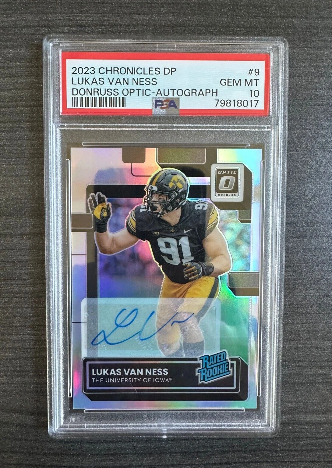 Lukas Van Ness Panini Chronicles Draft Picks Donruss Optic #9 Autograph