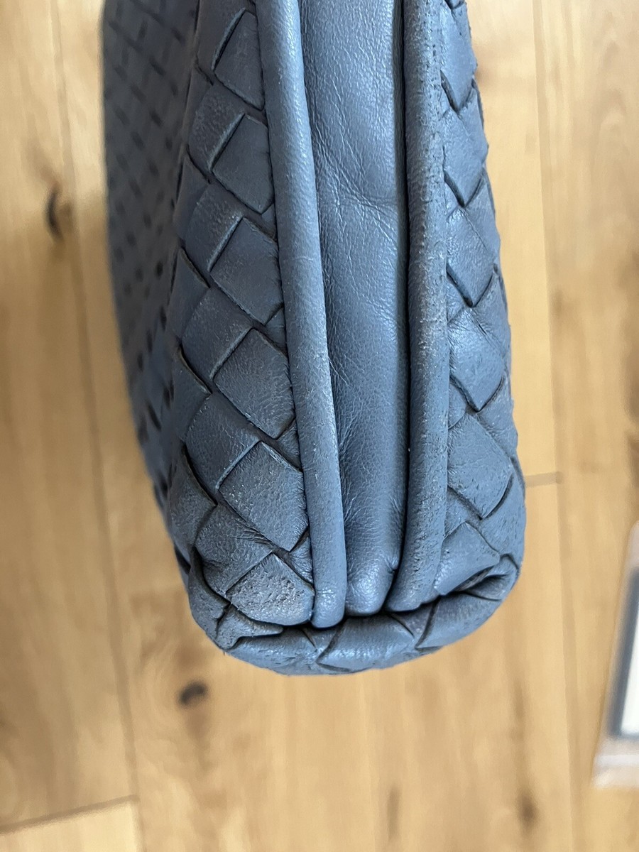 Bottega Veneta Intrecciato Shoulder Bag Bule Grey stk 062901