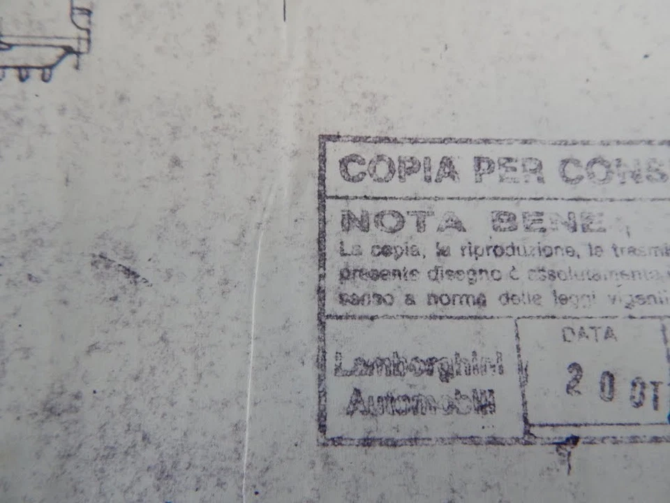 DISEGNO TECNICO MOTORE V12 LAMBORGHINI DIABLO VT 4X4 1988 - Immagine 4 di 4