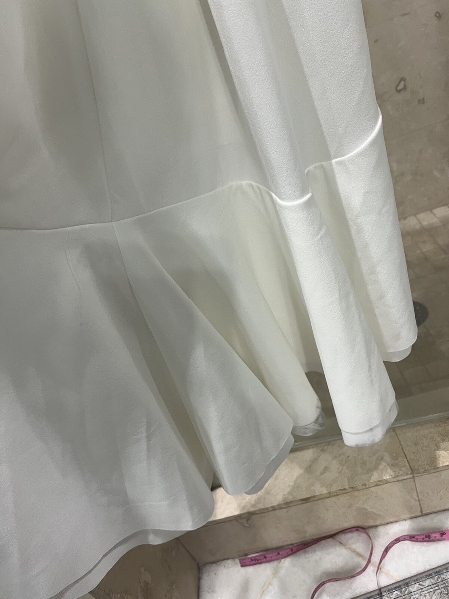 bebe White maxi long Ivory White women bodycon dress size 10 Flounce Ruffle Slit | eBay bebe White maxi long Ivory White women bodycon dress size 10 Flounce Ruffle Slit | eBay