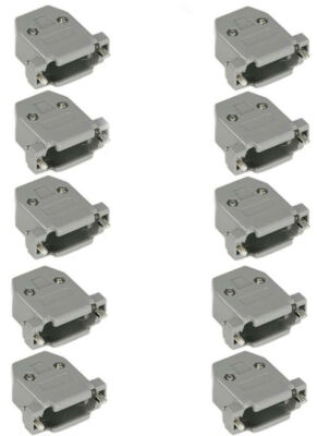 10 Pcs DB15 D-SUB 15 Pin Connector Hood Cover Shell Housing Screw Type Plastic