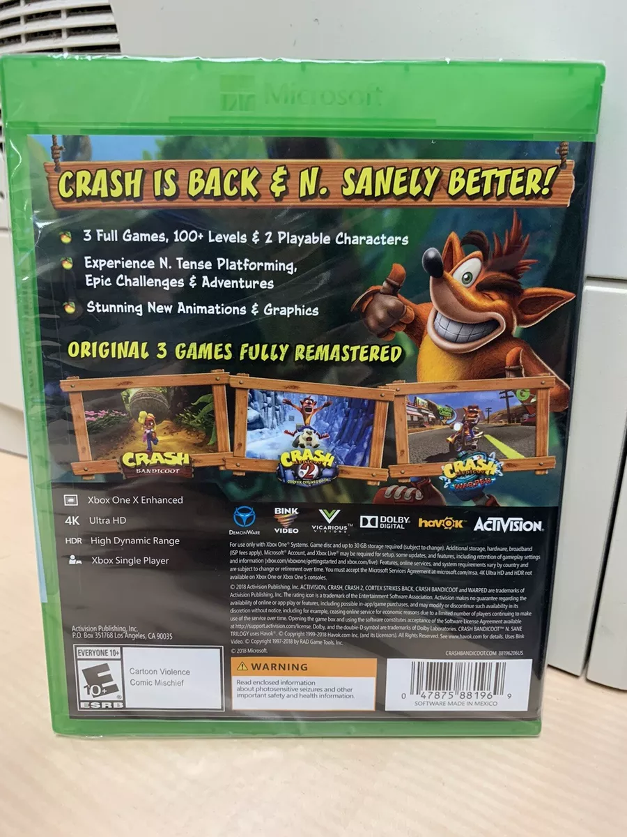 Crash bandicoot n sane trilogy xbox one s deals