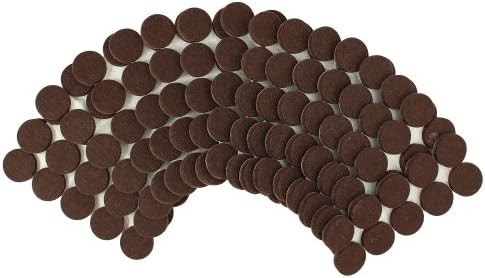 Smart Surface 8827 Heavy Duty Self-Adhesive Furniture Felt Pads – 1-Inch Round, Brown, 160-Piece Value Pack, Resealable Bag