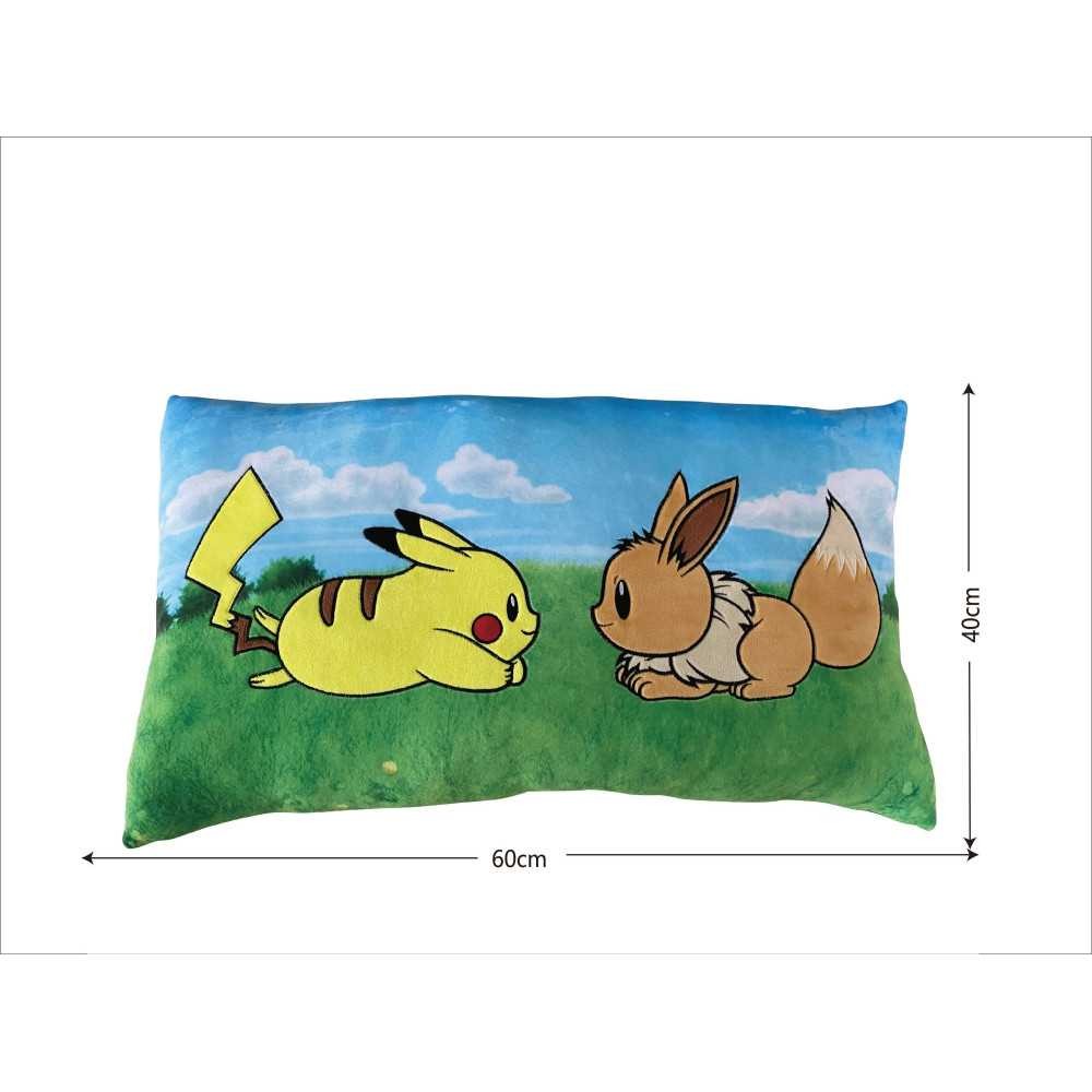 Coussin Pokémon microfibre 60 cm Pikachu Évoli oreiller déco lit
