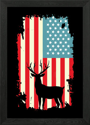 Amerikanische Flagge Adler gerahmtes Wandbild Poster Leinwanddruck Bild