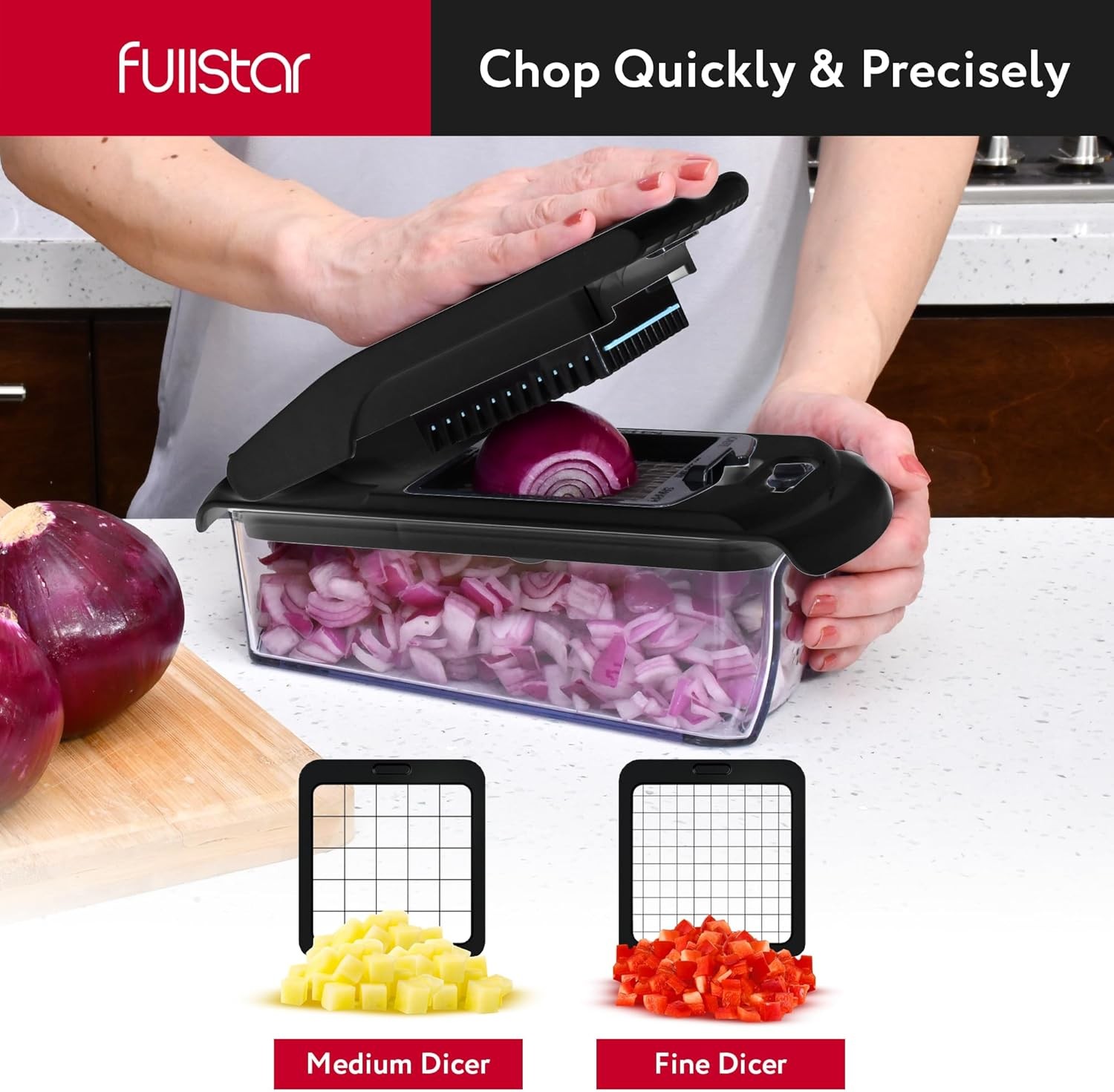 Fullstar The Original Pro Chopper - Vegetable Chopper and Spiralizer, Food Chopp