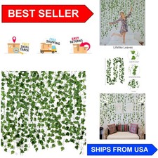 Hanging Greenery Garlands - 84 Feet of Artificial Ivy Leaves for Event Decor