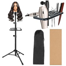 50 Inch Heavy Duty Wig Stand Tripod with Tray Adjustable Mannequin Head Stand...