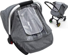Baby Car Seat Rain Cover, Waterproof Carseat Cover with Transparent Window