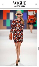 Milly Bold Geometric Vintage Inspired Dress Size 2