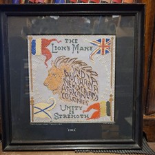 WW1 HAND PAINTED ORIGINAL ART MEMORABILIA  " UNITY IN STRENGTH"  ORIGINAL FRAME 