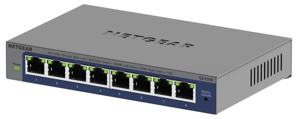Switch ethernet NETGEAR GS108E-400EUS métal 8 Ports Gigabit