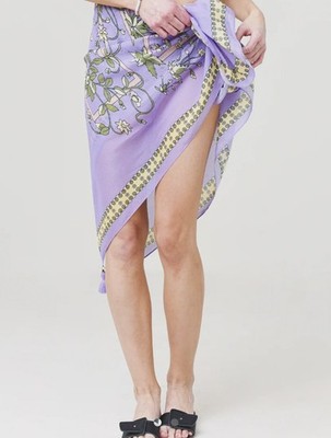 NWT! Tory Burch Printed Pareo In Lilac Garden Medallion - Swim Coverup / Scarf