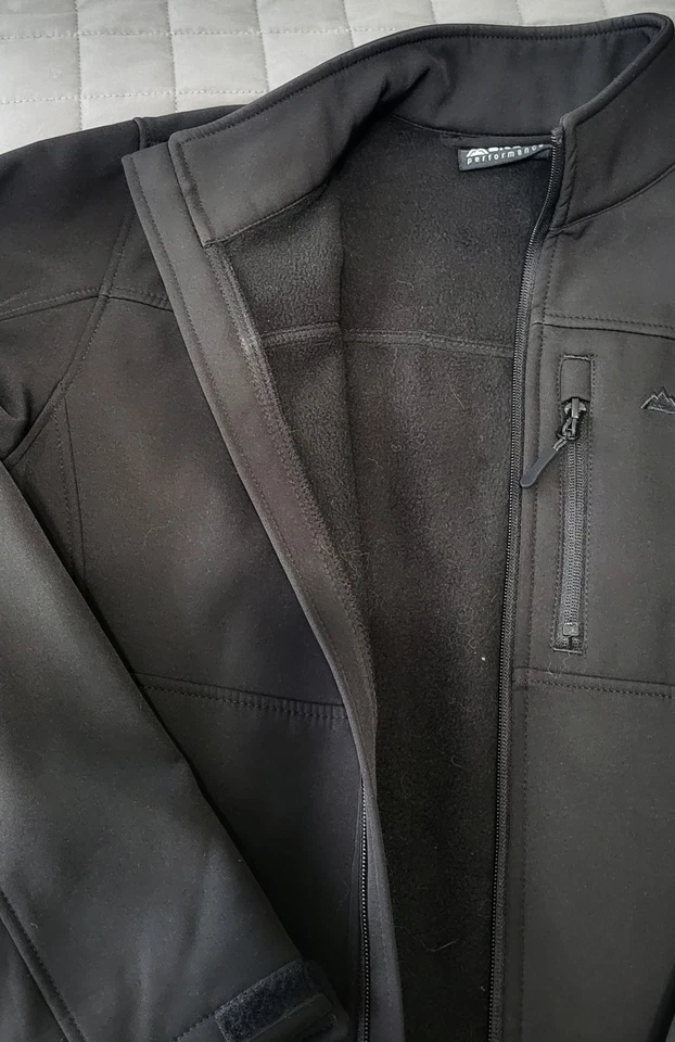 Boys' Lightweight Softshell Jacket Size 10-12 Black Zip Up - Image 3 of 4