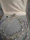Vintage Four 4 Strand Aurora Borealis AB Crystal Faceted Graduated Necklace — photo 1