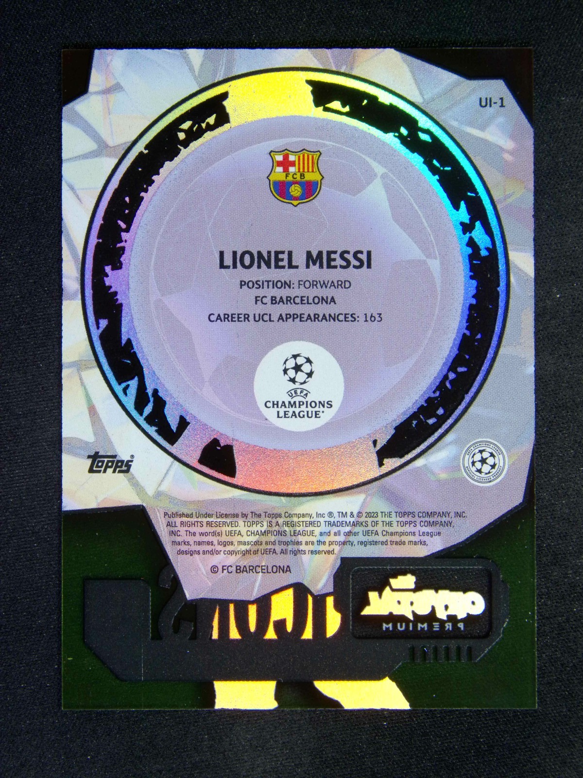 2022-23 Topps Crystal UEFA Lionel Messi Icons view 2