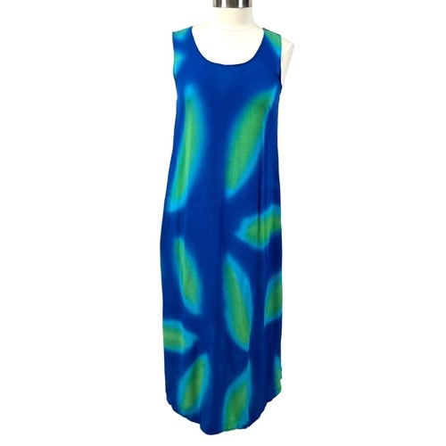 Pineapple Passion Womens M Maxi Dress Gauzy Abstract Beachy Summer Tropical - Picture 1 of 8