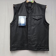 Fulmer Club Pistol Leather Motorcycle Vest Black Large / 44 CLOSEOUT Was 99.95