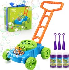 Bubble Lawn Mower for Toddlers Push Toy Bubble Machine Outdoor Kids Toy