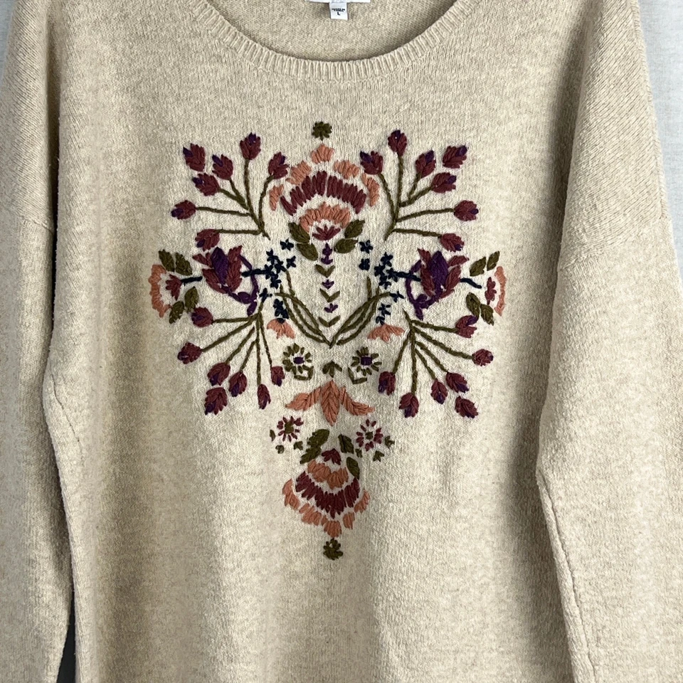 Suéter Sonoma Mujer Grande Floral Bordado Tejido 3D Pullover Abuela Casa de Campo Foto 3 de 4