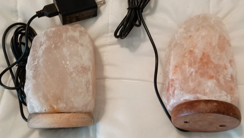 Lámpara de Sal del Himalaya USB, Lámpara Bombilla LED Cambiante Multicolor, Lámpara de Sal (2) Foto 3 de 4