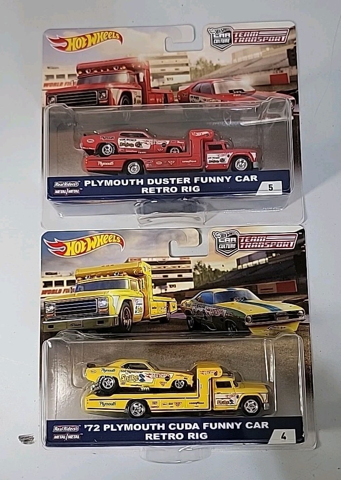HOT WHEELS #4 SNAKE 72 PLYMOUTH CUDA FUNNY CAR #5 MONGOOSE