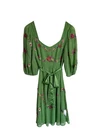 Monsoon Green Dress Floral Emelia Embroidered RRP £150 Size 8 New Long Sleeve