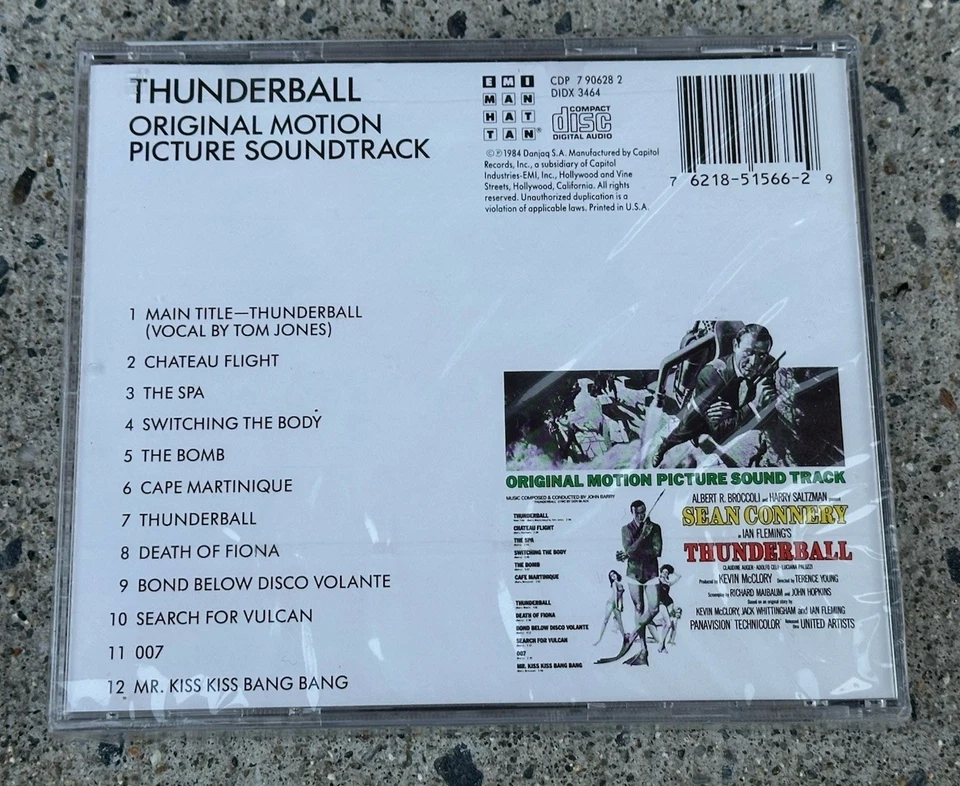 Sealed New “Thunderball” Movie Soundtrack CD James Bond 007 - Image 2 of 2