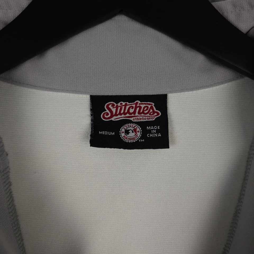 Chaqueta de los Medias Rojas de Boston para Hombres M Blanca Bordada Cremallera Completa MLB Puntadas de Béisbol Foto 3 de 4