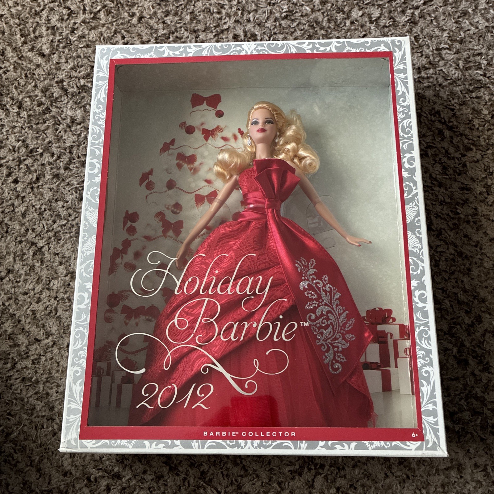 2012 Holiday Barbie Collector Doll with Red Dress Mattel W34