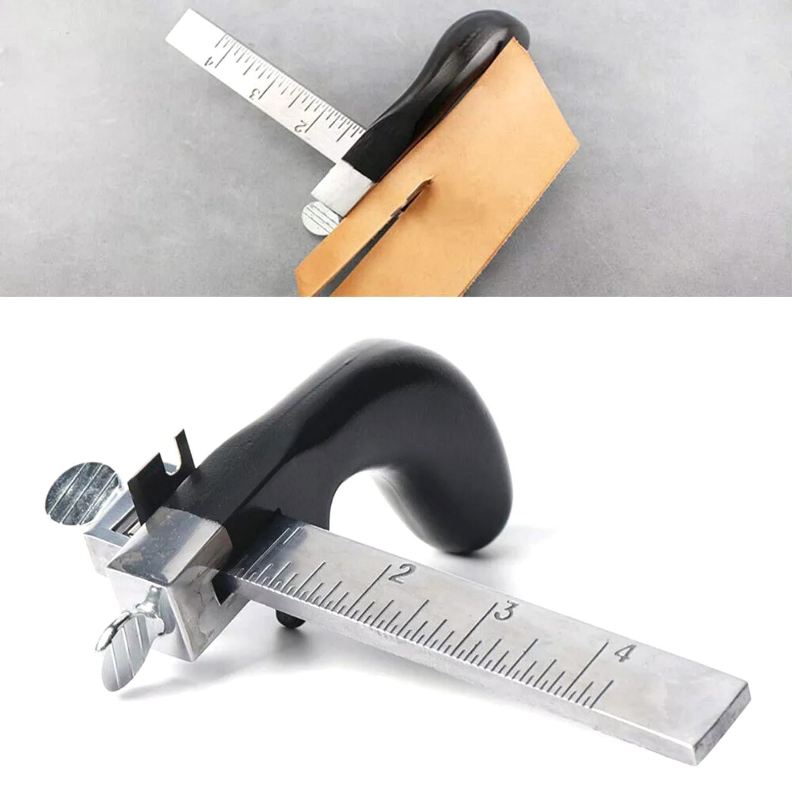 Professional Leather Strap Cutter Hand Craft Belt Cutting Tool w/ Gauge Ruler