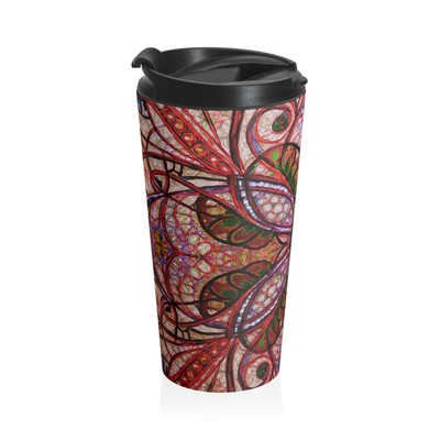 Bohemian Floral Travel Mug Unique Coffee Cup Gift Her Nature Lover Eco-Friendly 