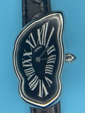 Dali Paris Crash Melting Vintage Watch  By Laphont On A Black Strap
