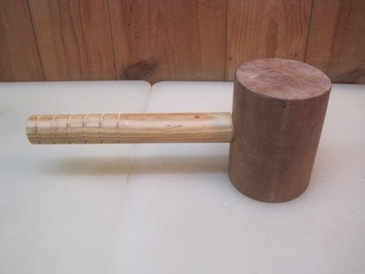 Vintage Barrel Wooden Mallet Hammer Woodworking Carpentry Carvers Tool  B8553