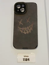 iPhone 15 Cell Phone Case  Grey Leather Face