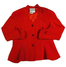 Daymor Couture Red Beaded Formal Jacket Womens US 16 Mother of Bride