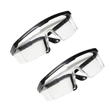 2Pcs Protective Safety Glasses Clear Anti Fog Wide Vision Eyewear Plastic