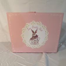 Polka Dot Pastel Pretend Play Tea Party Set with Pink Carrying Case