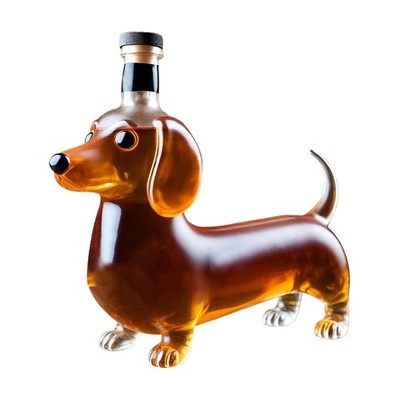 Whiskey Bottle Dachshund-Shaped Alcohol Bottle For Liquor Animal Statue Decanter