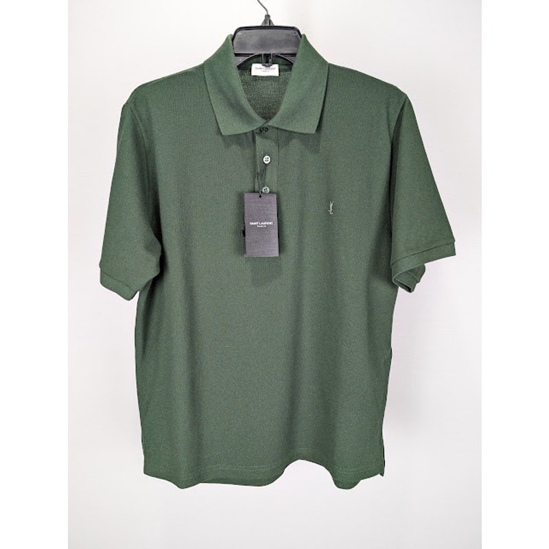Polo Saint Laurent Paris verde nuova con etichetta L